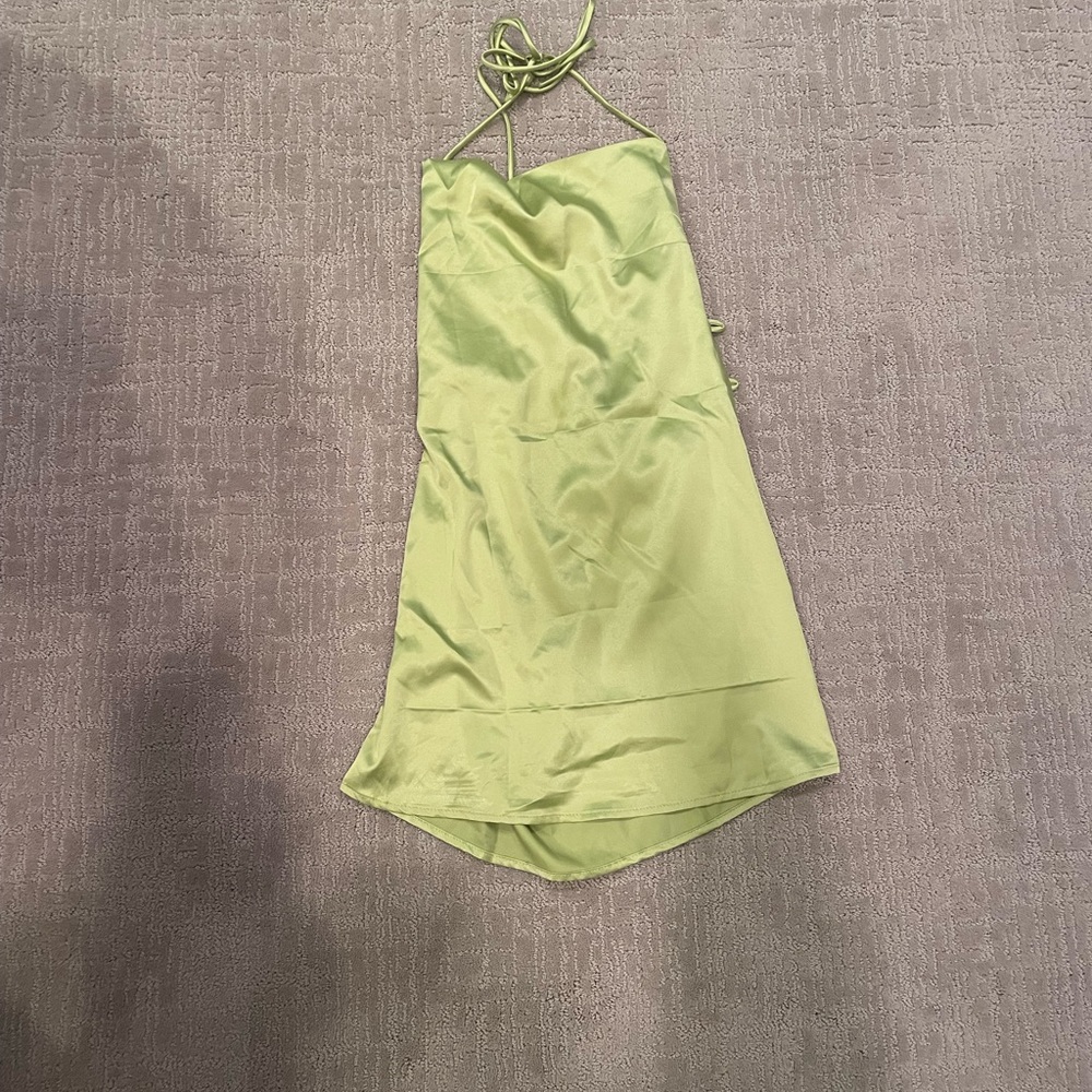 Cowl neck, open back dress
